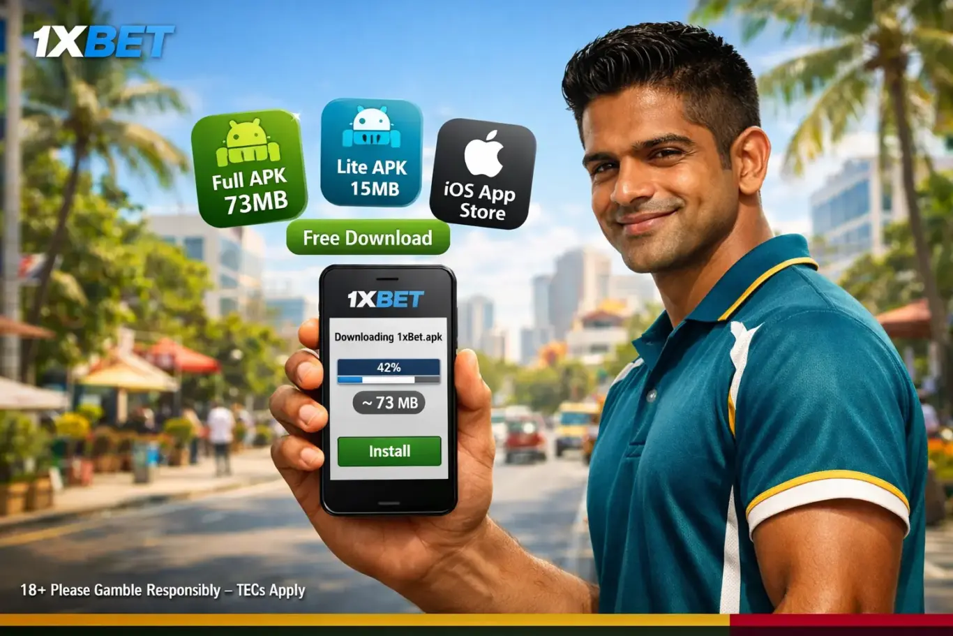1xBet APK Sri Lanka download 2026 - Android full 73MB, Lite 15MB and iOS App Store free installation guide