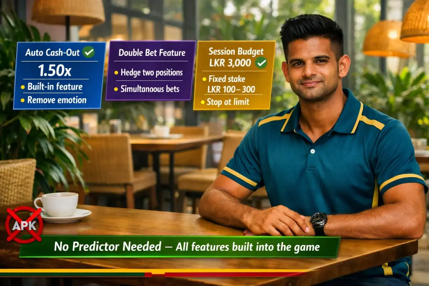 1xBet Aviator Predictor Sri Lanka safe alternatives - auto cash-out 1.5x, double bet feature and session budget LKR 3,000 strategies