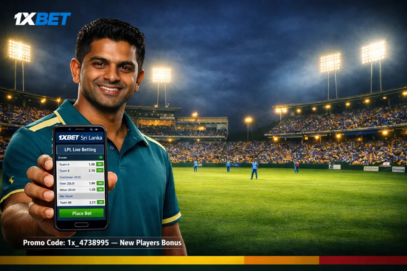 1xBet Sri Lanka review 2026 - LPL cricket betting, sports bonus LKR 50,000 and casino LKR 325,000 plus 150 FS